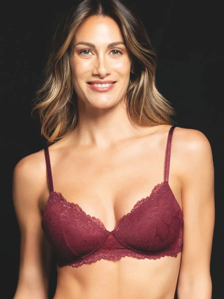 Si'èLei 8036 reggiseno melograno pizzo senza ferretto