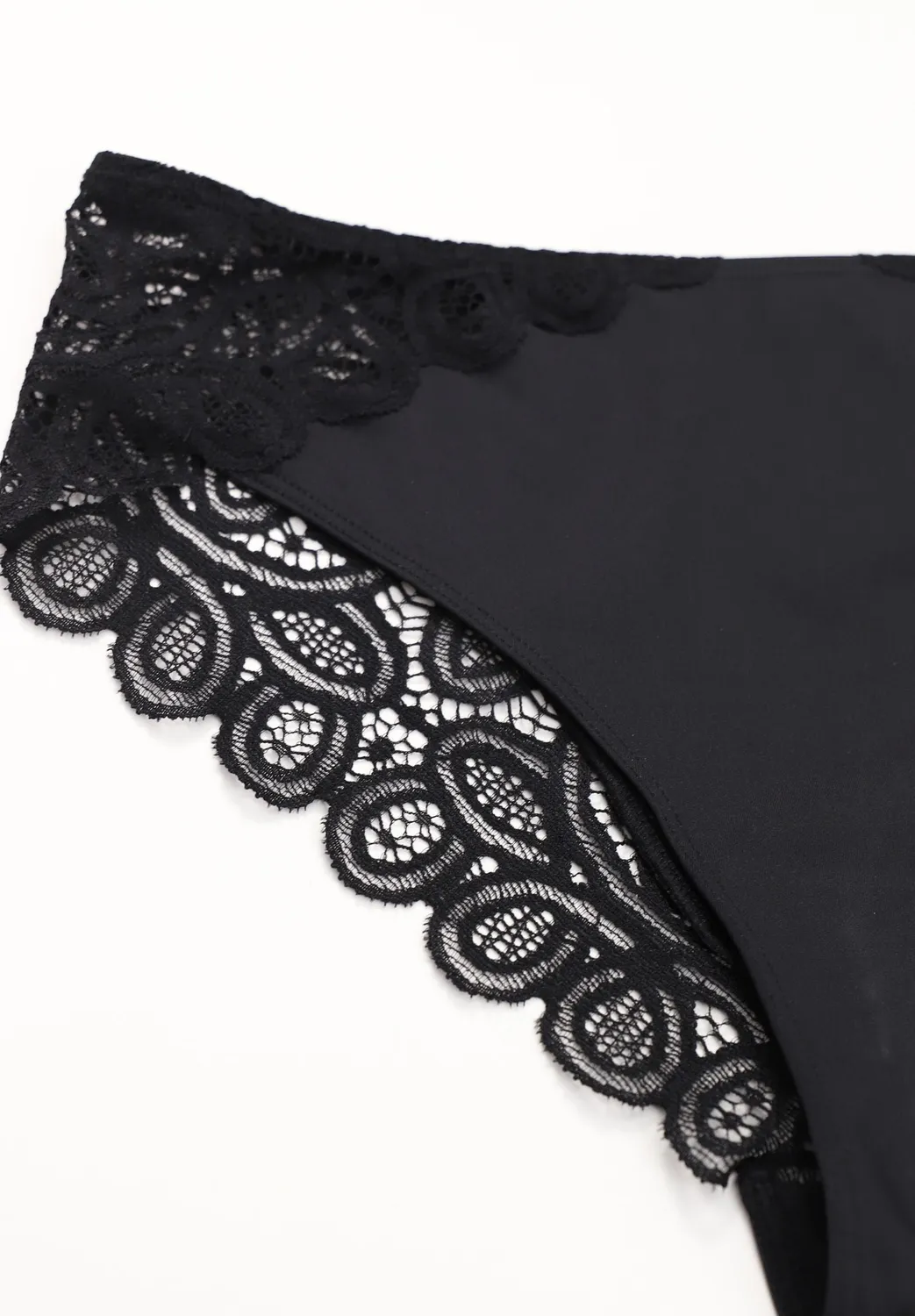 Lepel Belseno Soirée 483 Slip Brasiliana Nero in Pizzo
