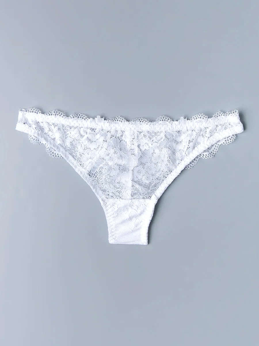 Si'èLei 2457 slip brasiliana bianco pizzo stretch