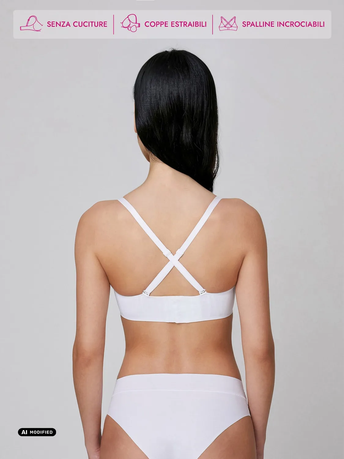 Jadea Basic Nuvola bralette senza cuciture nera