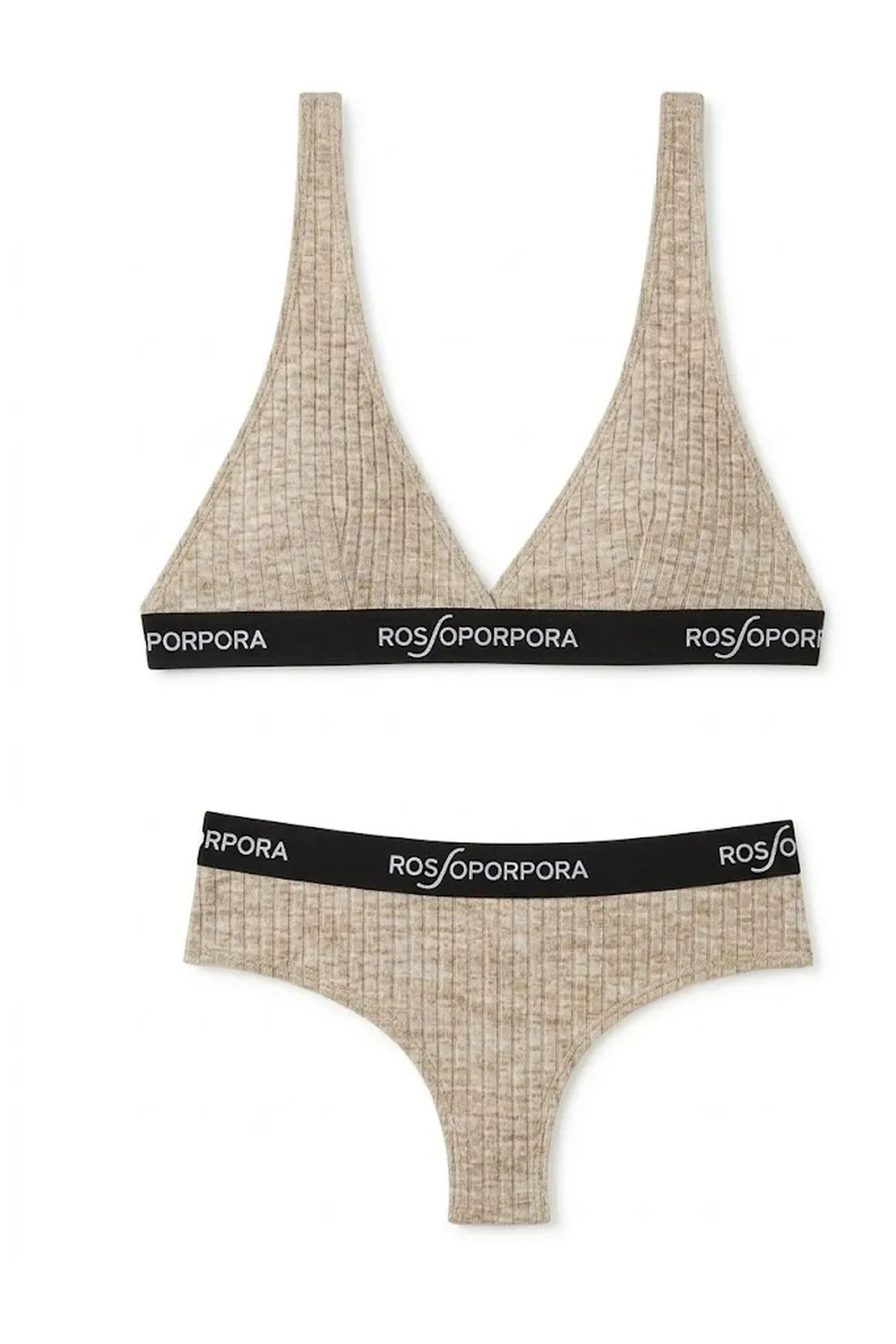 Rossoporpora Costina Leggera coordinato triangolo+perizoma grigio