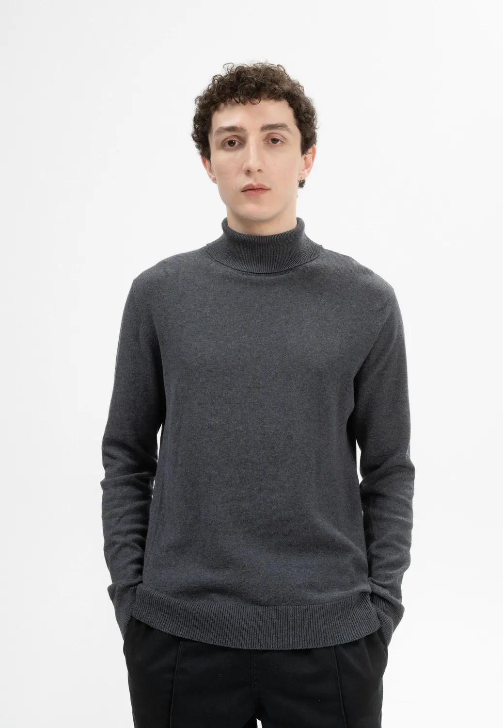 Casagin Dolcevita Uomo Collo Alto Cotone Organico Navy