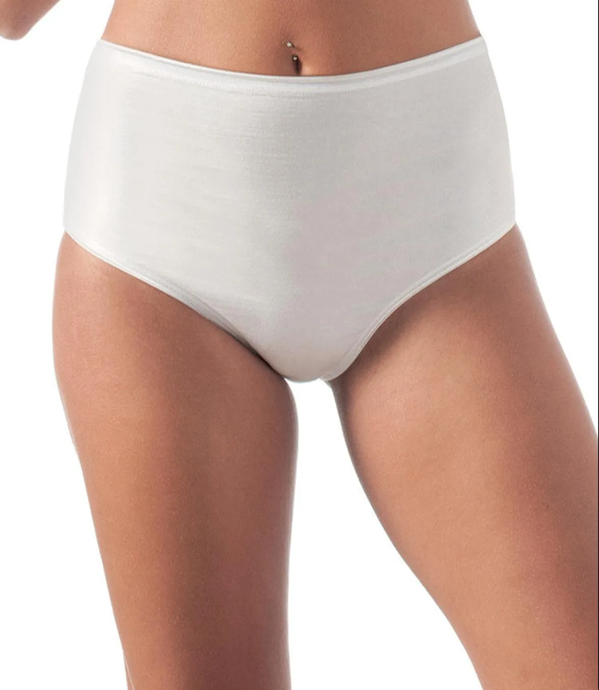 Rossoporpora culotte cotone vita alta bianca