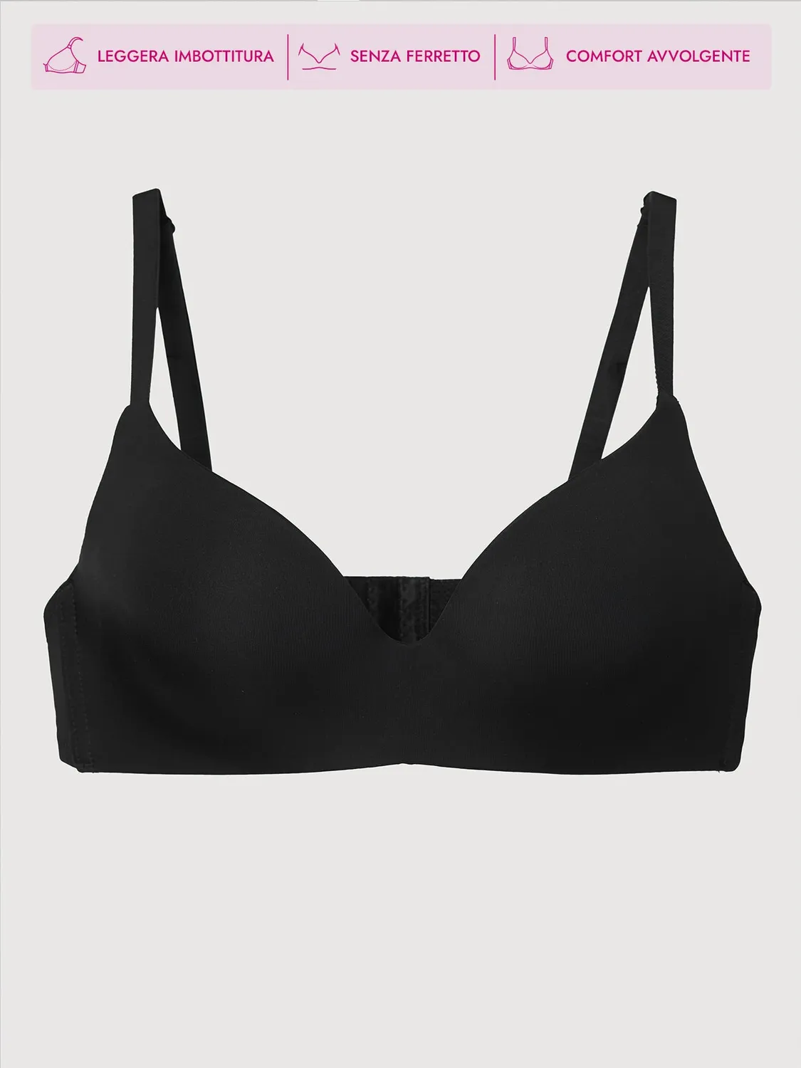 Jadea Abbraccio reggiseno triangolo nero senza ferretto