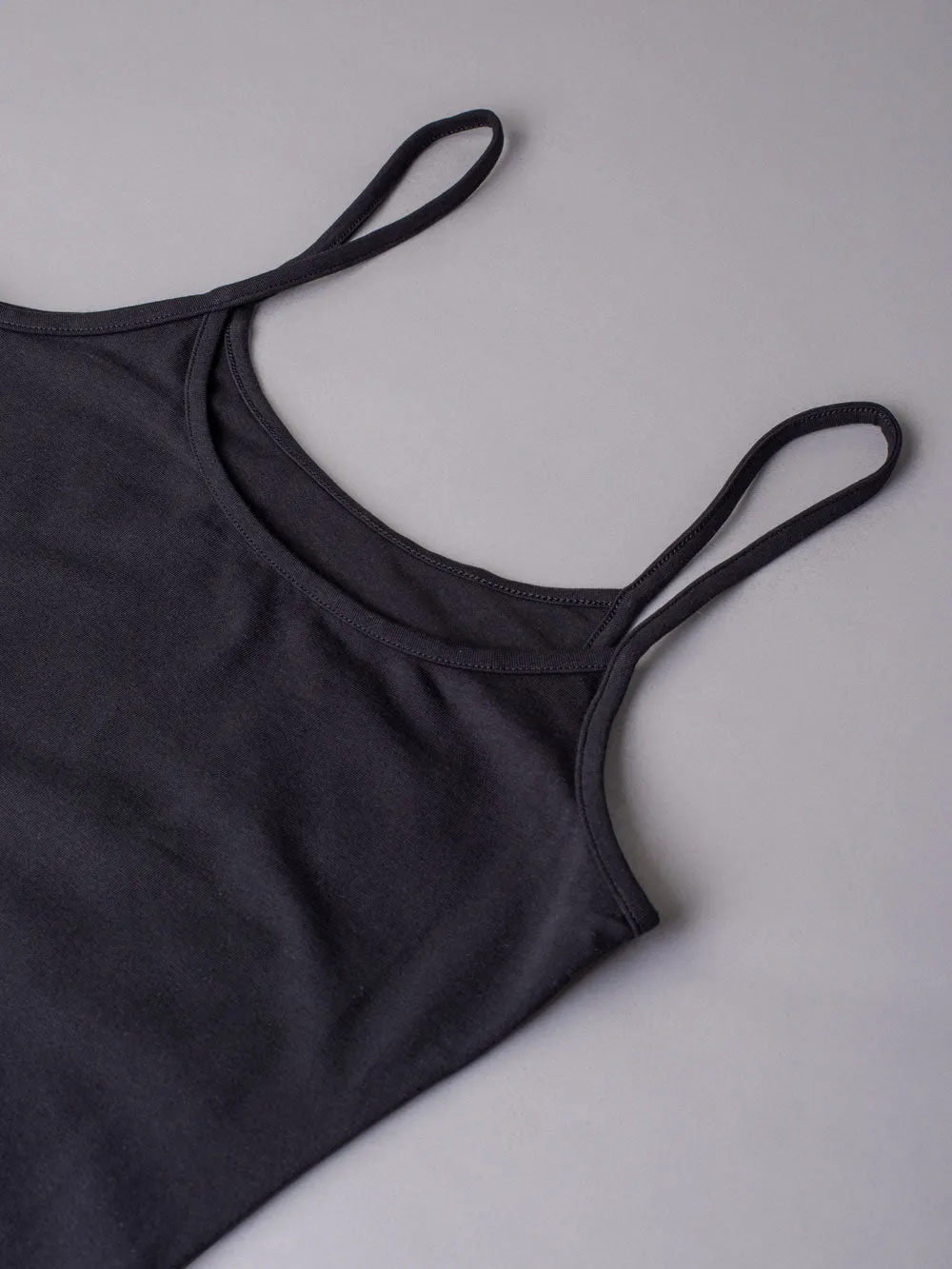 SièLei Natural Cotton 1432 canotta cotone bio nero pizzo