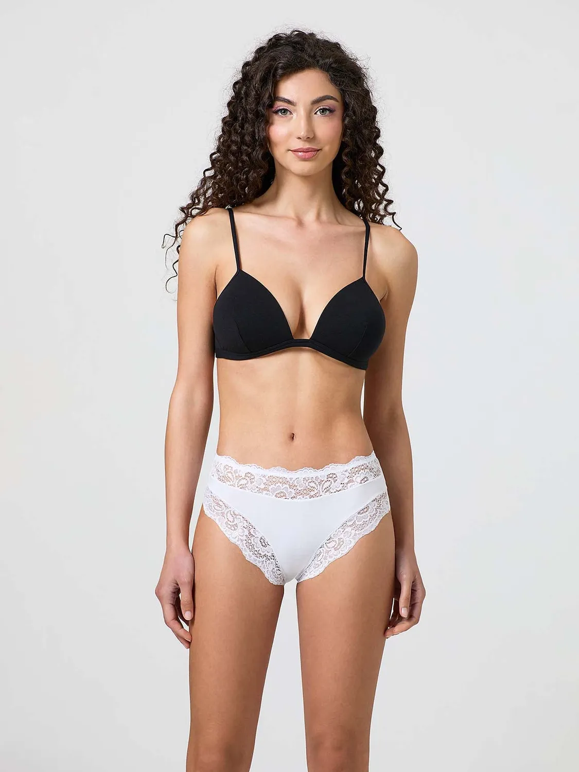 Jadea Basic slip cotone modal pizzo elastico sgambato