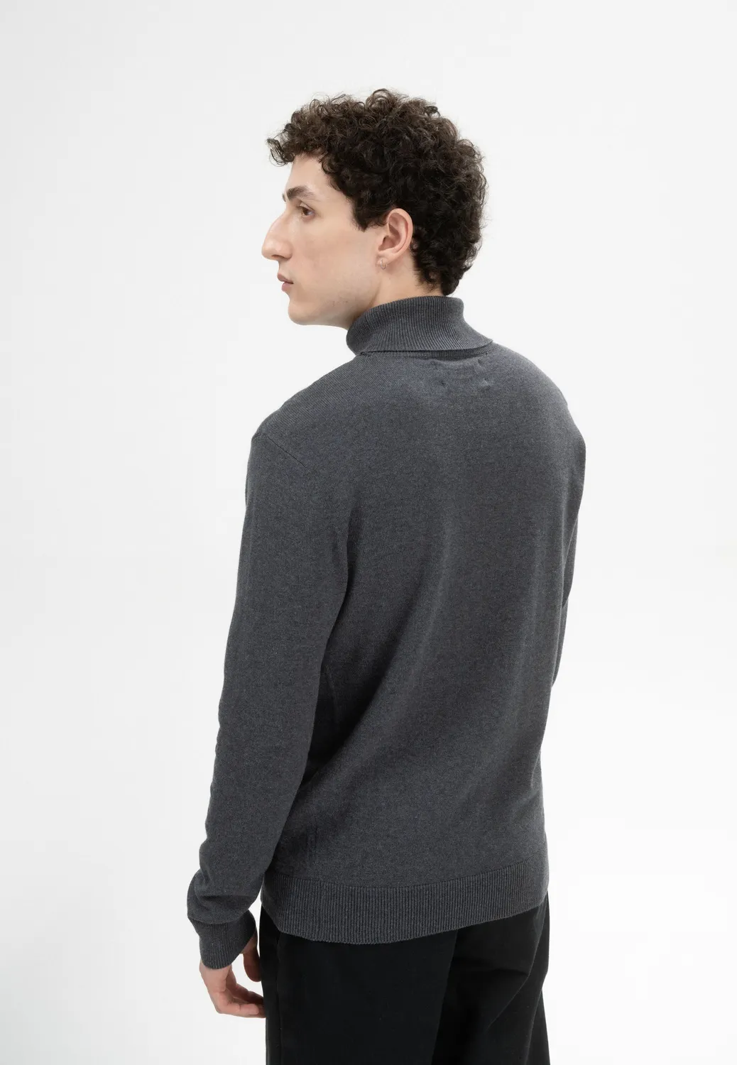 Casagin Dolcevita Uomo Collo Alto Cotone Organico Navy