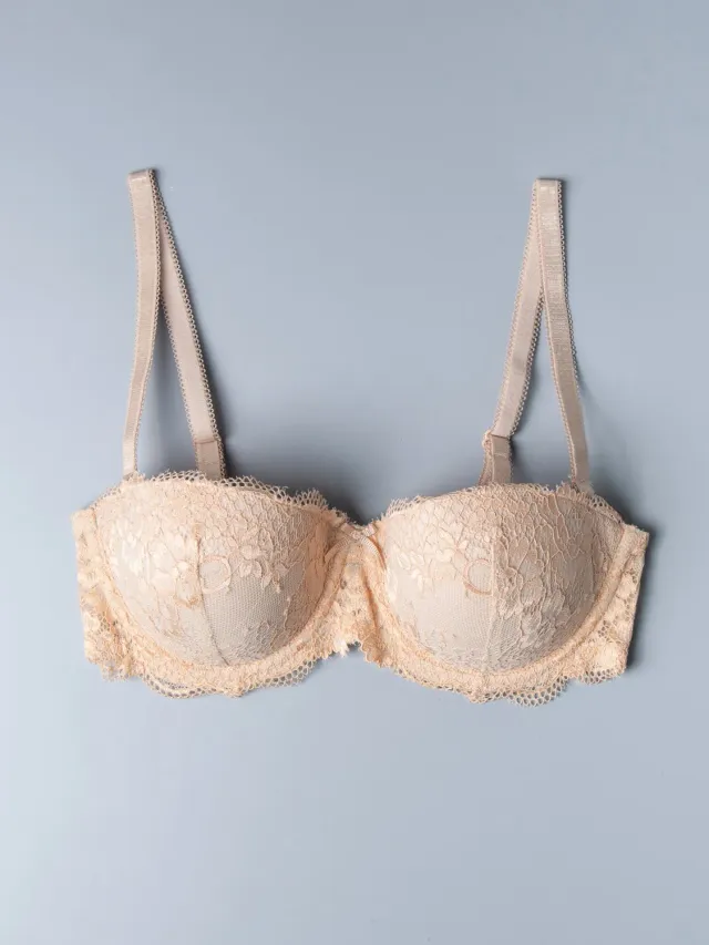 Si'èLei 2450 fascia con coppe imbottite cipria pizzo