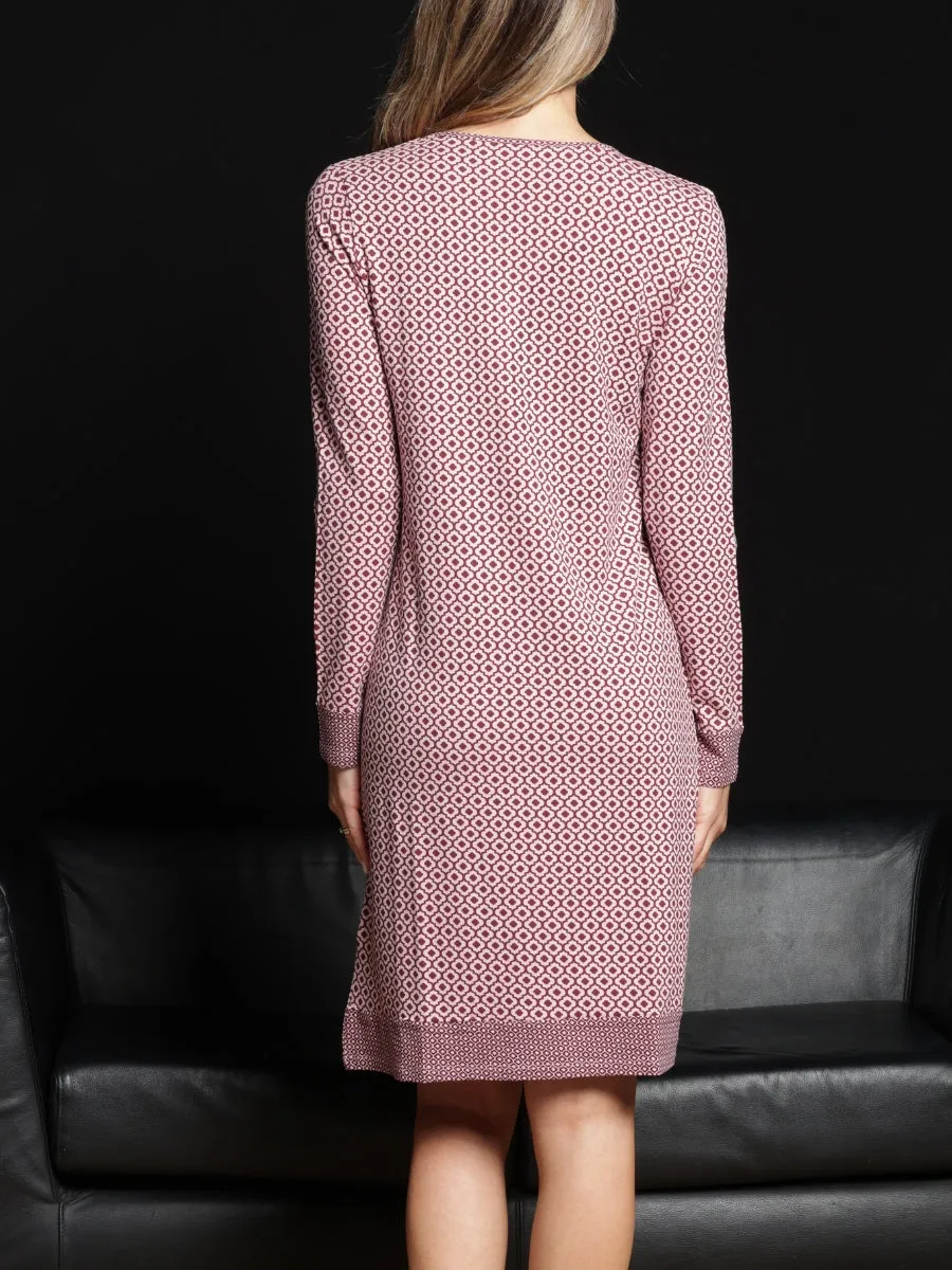Verde Veronica MM25 camicia da notte viscosa bordeaux
