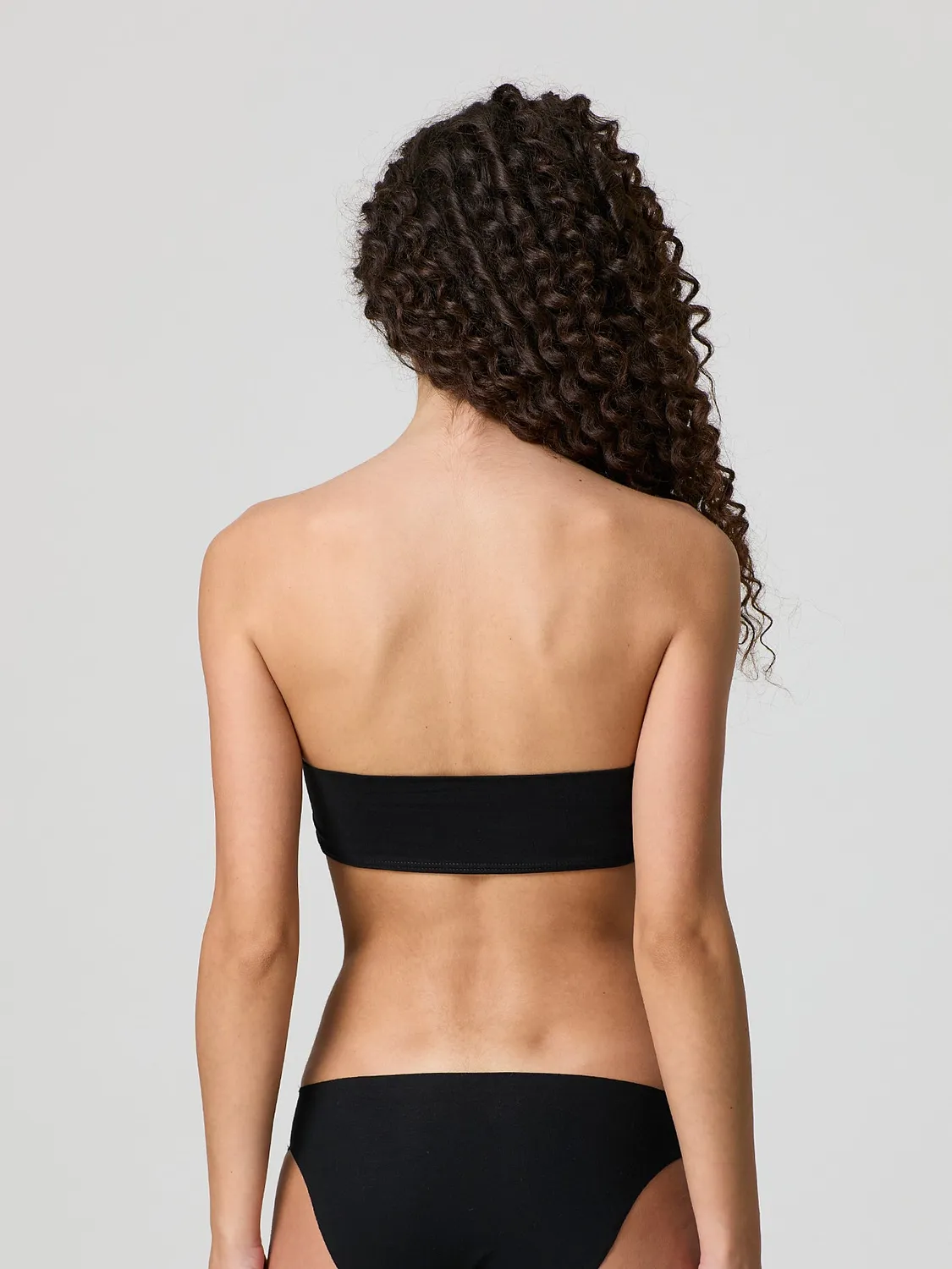 Jadea fascia top a fascia nero cotone modal senza spalline