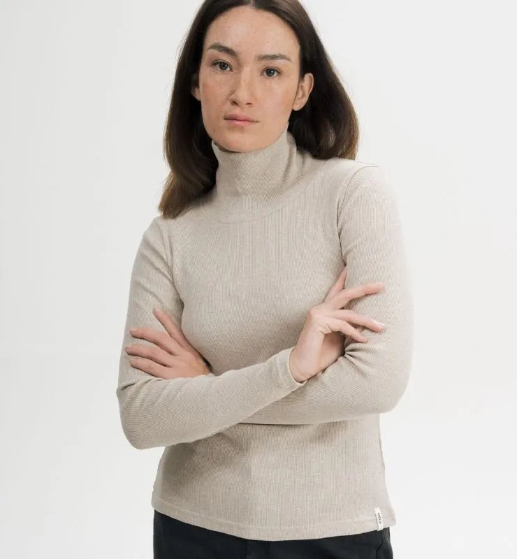 Casagin Maglia a Collo Alto maglia donna cotone biologico nero