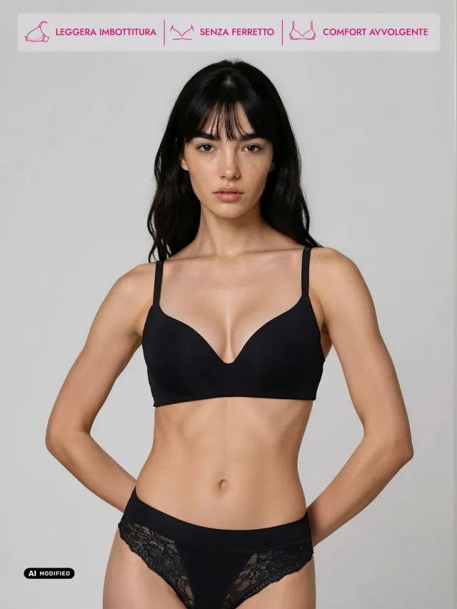 Jadea Abbraccio reggiseno triangolo nero senza ferretto