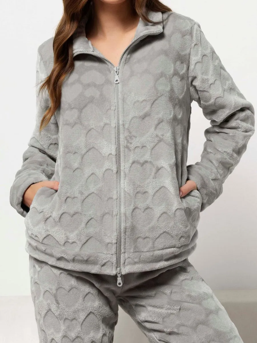 Si'èLei OF44 tuta donna grigio coral pile con zip intera