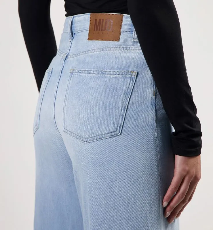 Casagin High Loose jeans donna azzurro W25 lino