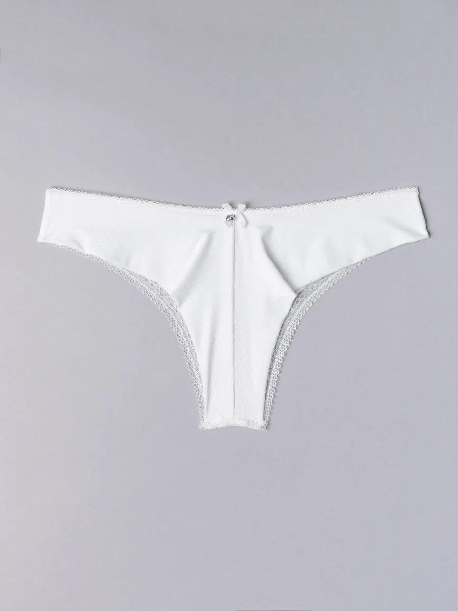 SièLei Darling 1887 slip brasiliana bianco latte jacquard