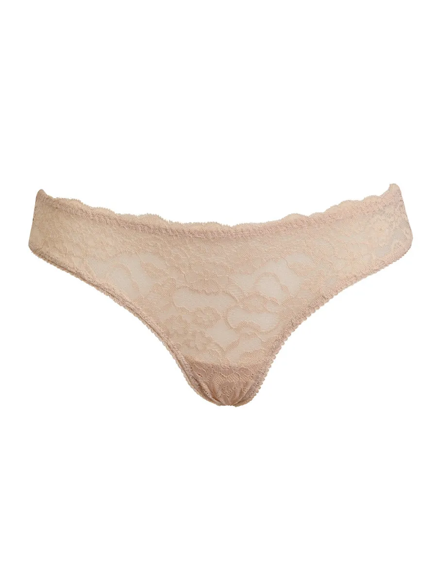 Si'èLei 2675 slip cipria pizzo floreale con cotone