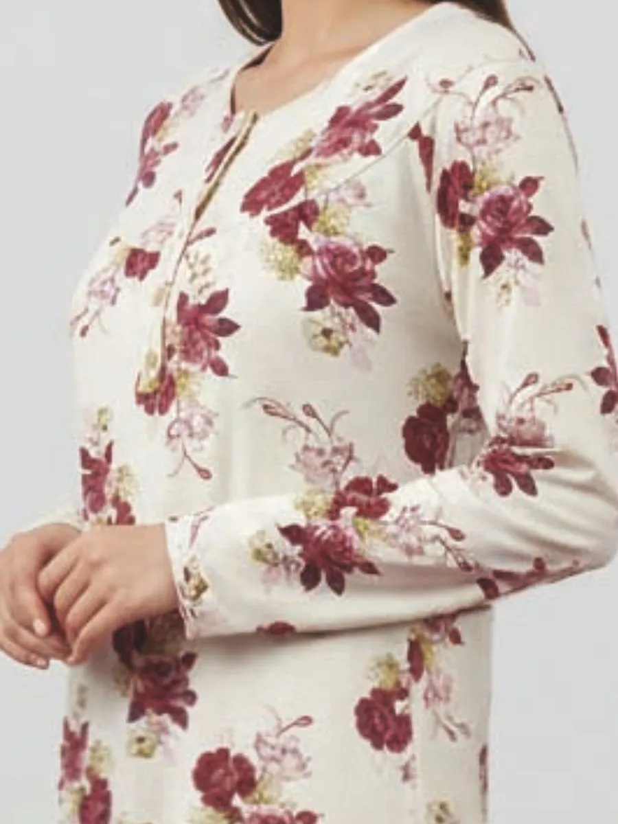 Si'èLei Vintage VI25 camicia notte malva caldo cotone