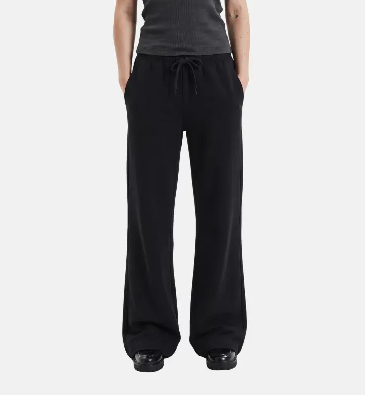 Casagin Pantaloni Palazzo Felpa Cotone Bio Nero