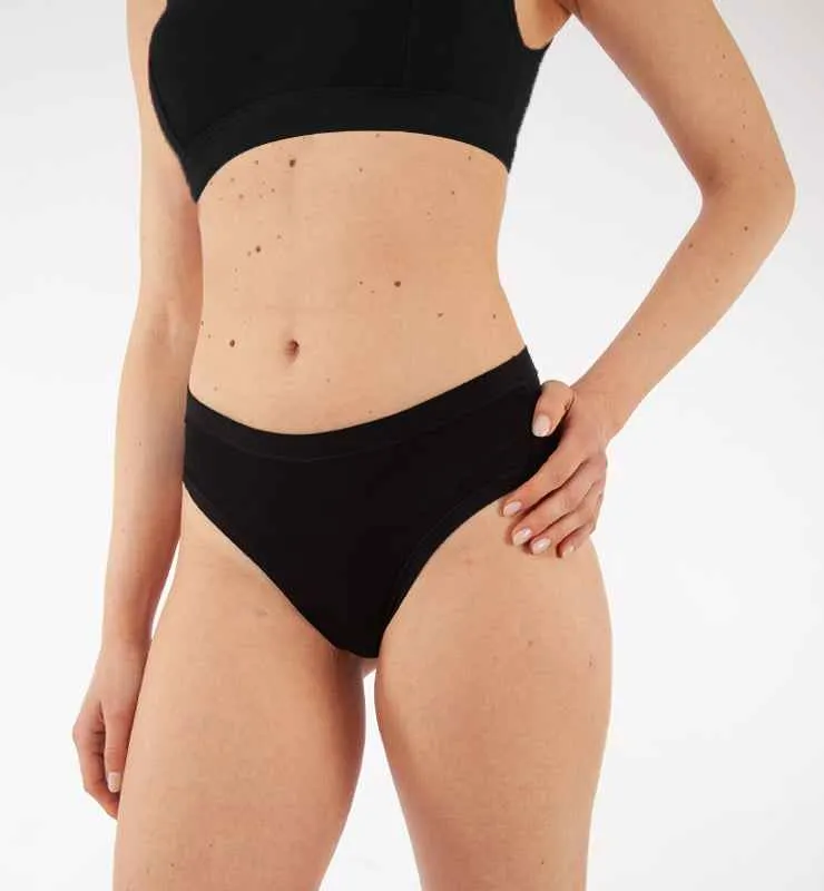 Casagin Slip midi taglio laser Tencel senza cuciture Nero