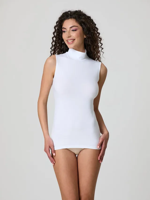 Jadea 4058 Lupetto Smanicato Cotone Elasticizzato Bianco