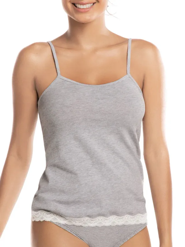 Si'èLei Natural Cotton 1432 canotta grigio cotone bio