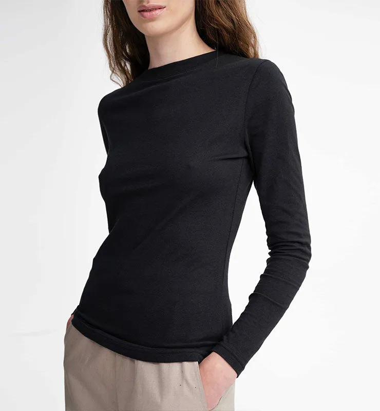 Casagin Maglia Basic Maniche Lunghe Cotone Biologico Nero