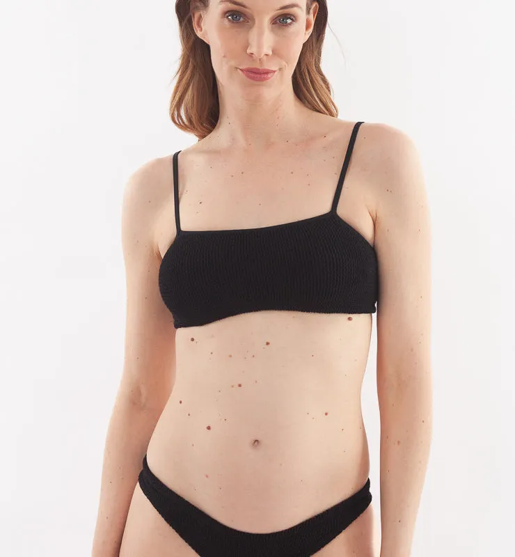 Casagin Eco Crinkle bralette top bikini nero XS/S
