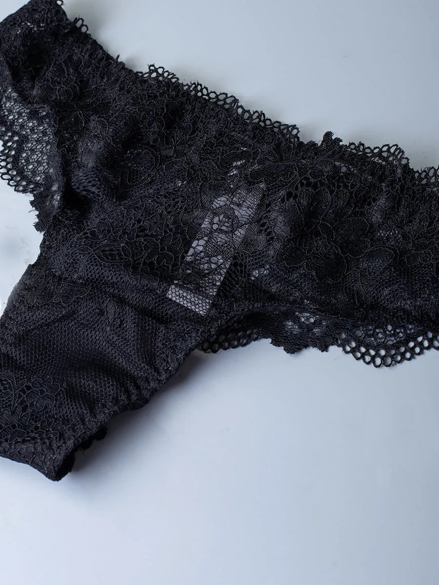 Si'èLei 2457 Brasiliana Slip in Pizzo Nero