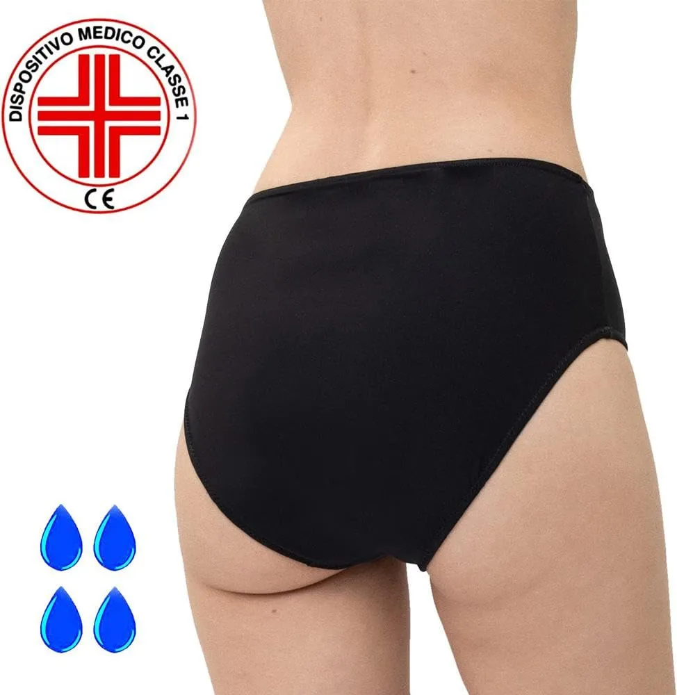 SliPss Donna mutanda assorbente vita alta nero S 300 ml