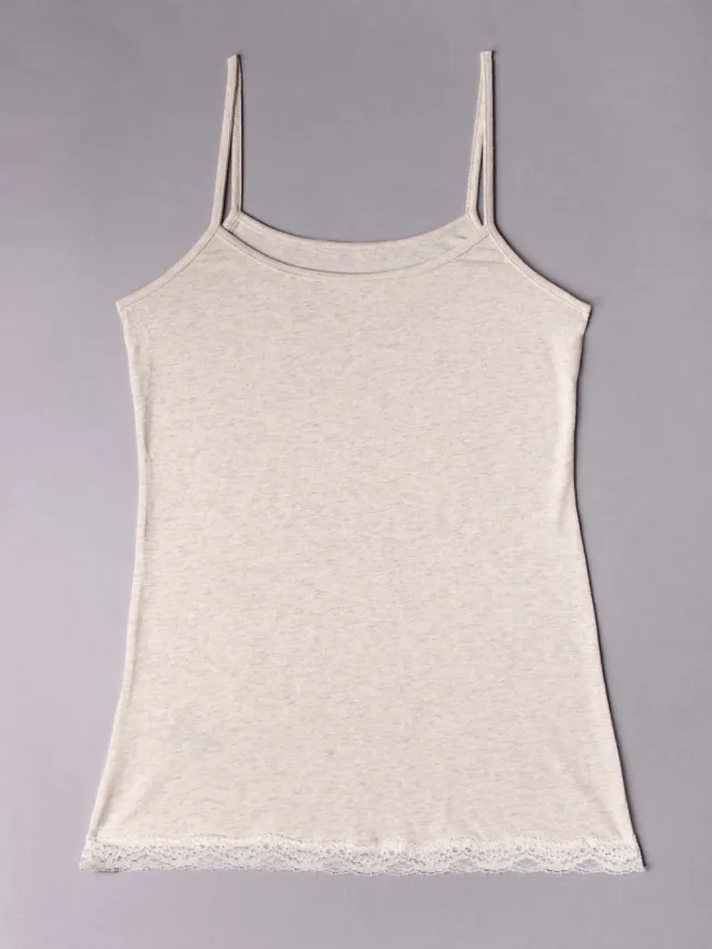 SièLei Natural Cotton 1432 canotta cotone bio ecru pizzo