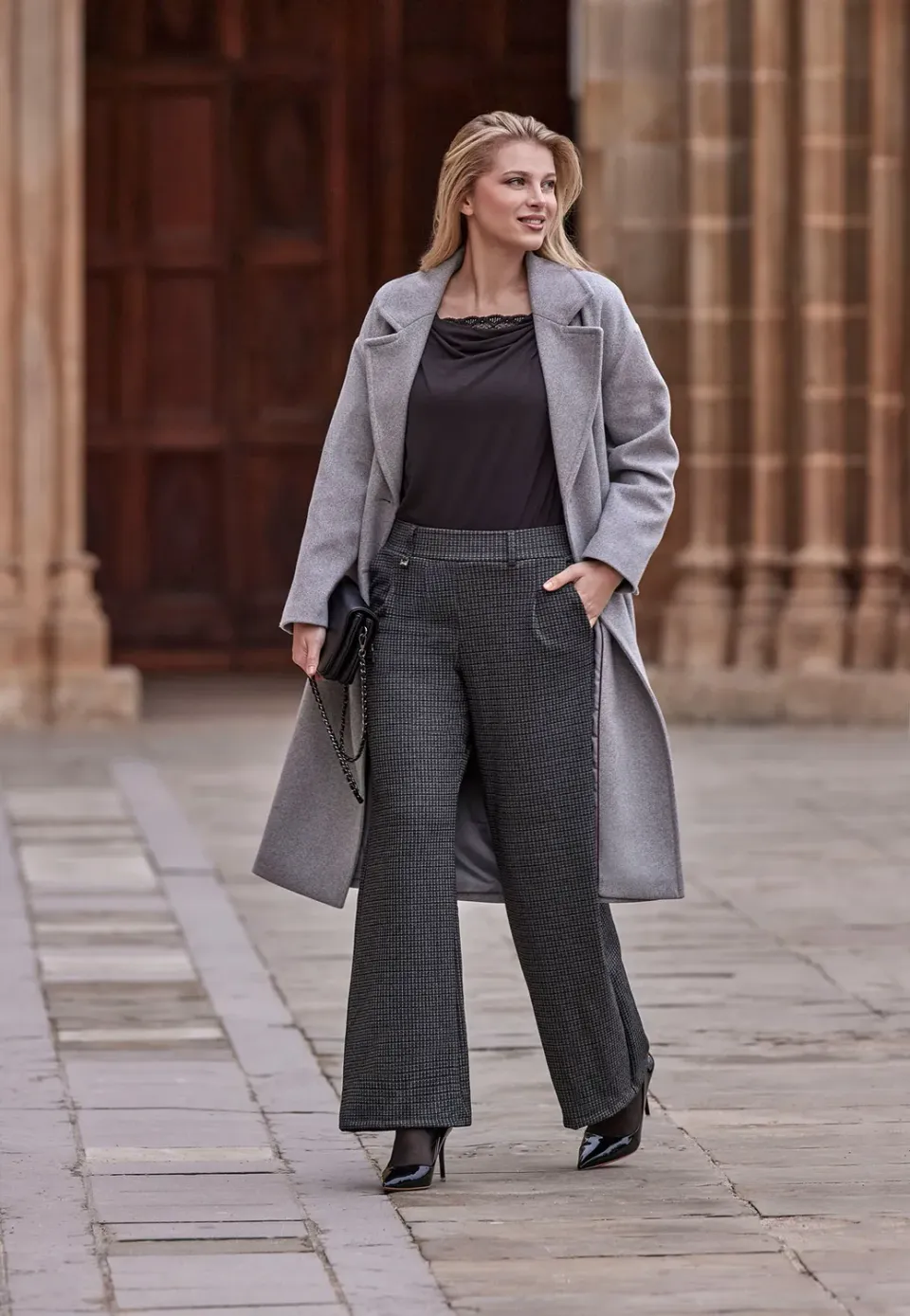 Janira Glam Tweed Palazzo Pantalone Donna Morbido