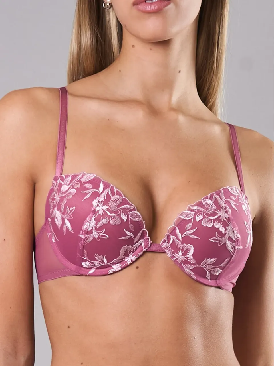 Si'èLei 8014 reggiseno push-up malva in pizzo