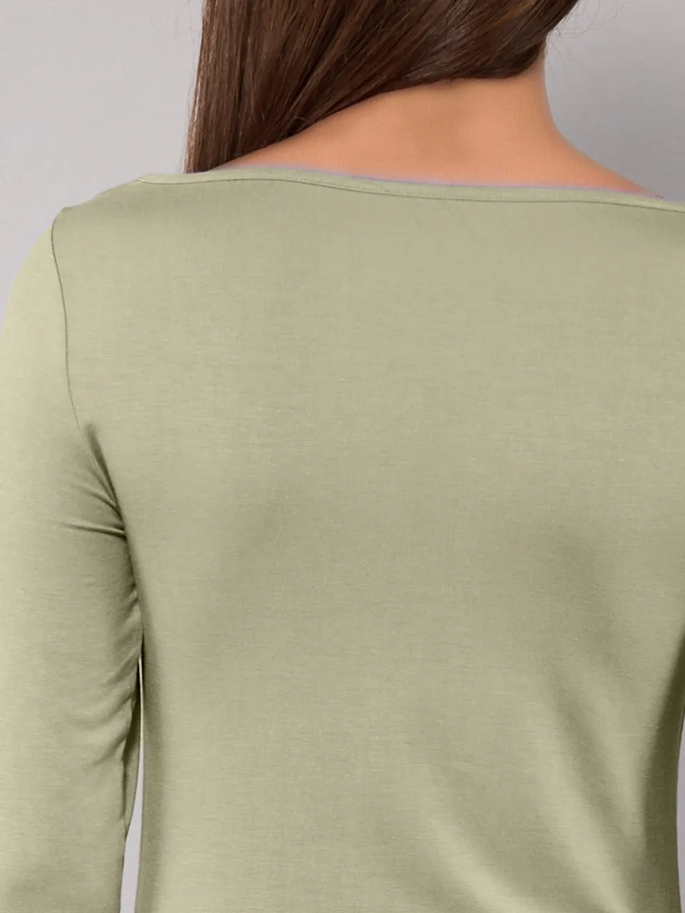 Si'èLei Today 6014 maglia manica lunga verde militare modal