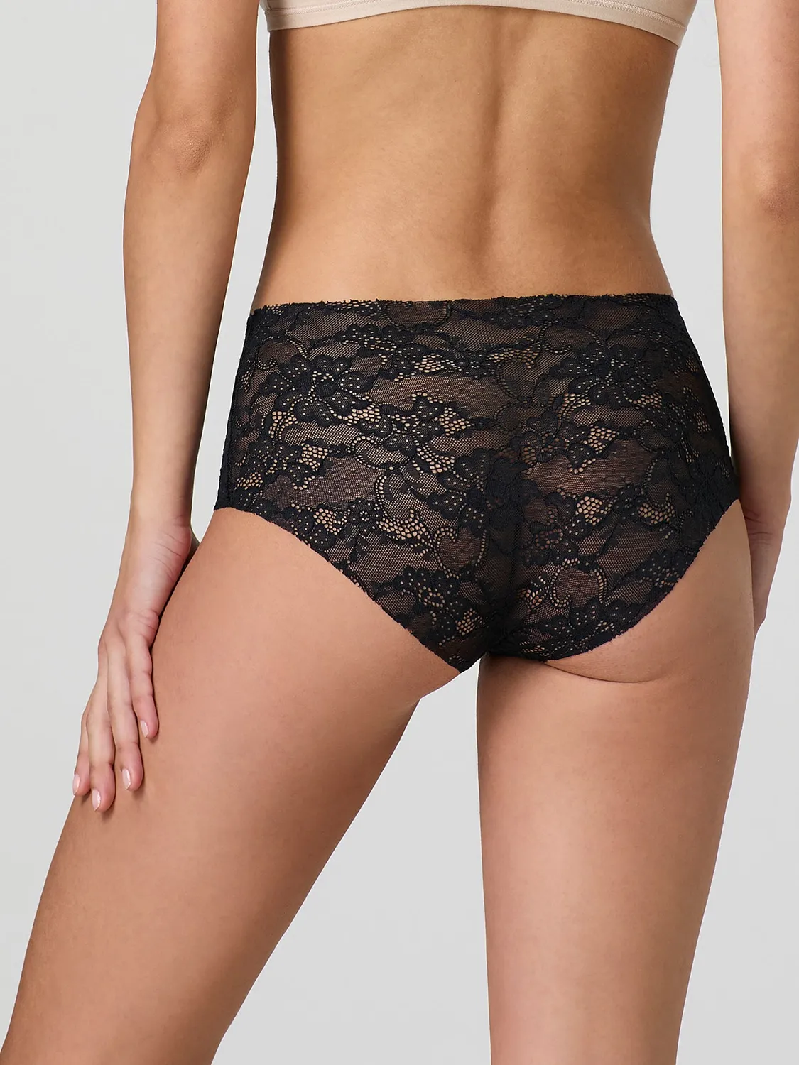 Jadea Basic 8023 slip midi pizzo taglio laser nero invisibile