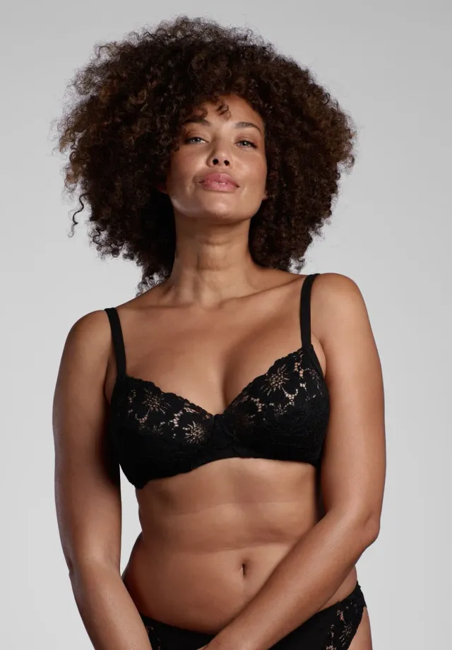 Lepel Belseno Pizzo Cotton 450 reggiseno senza ferretto nero cotone