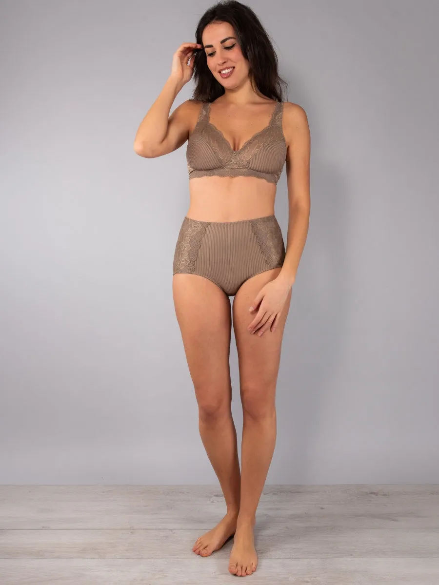 SièLei Armony AR10 reggiseno senza ferretto tabacco pizzo