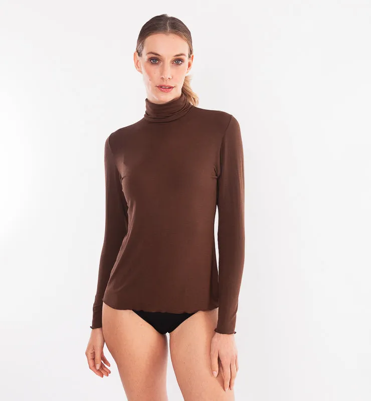 Casagin Dolcevita Tencel Cashmere maglia collo alto nero S-M