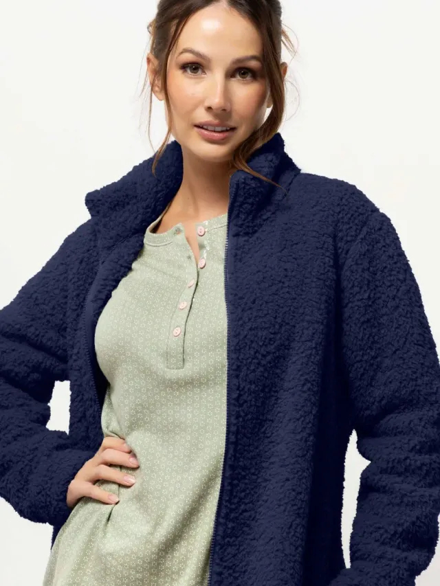 Si'èLei Teddy Soft TS84 giacca orsetto blu con zip