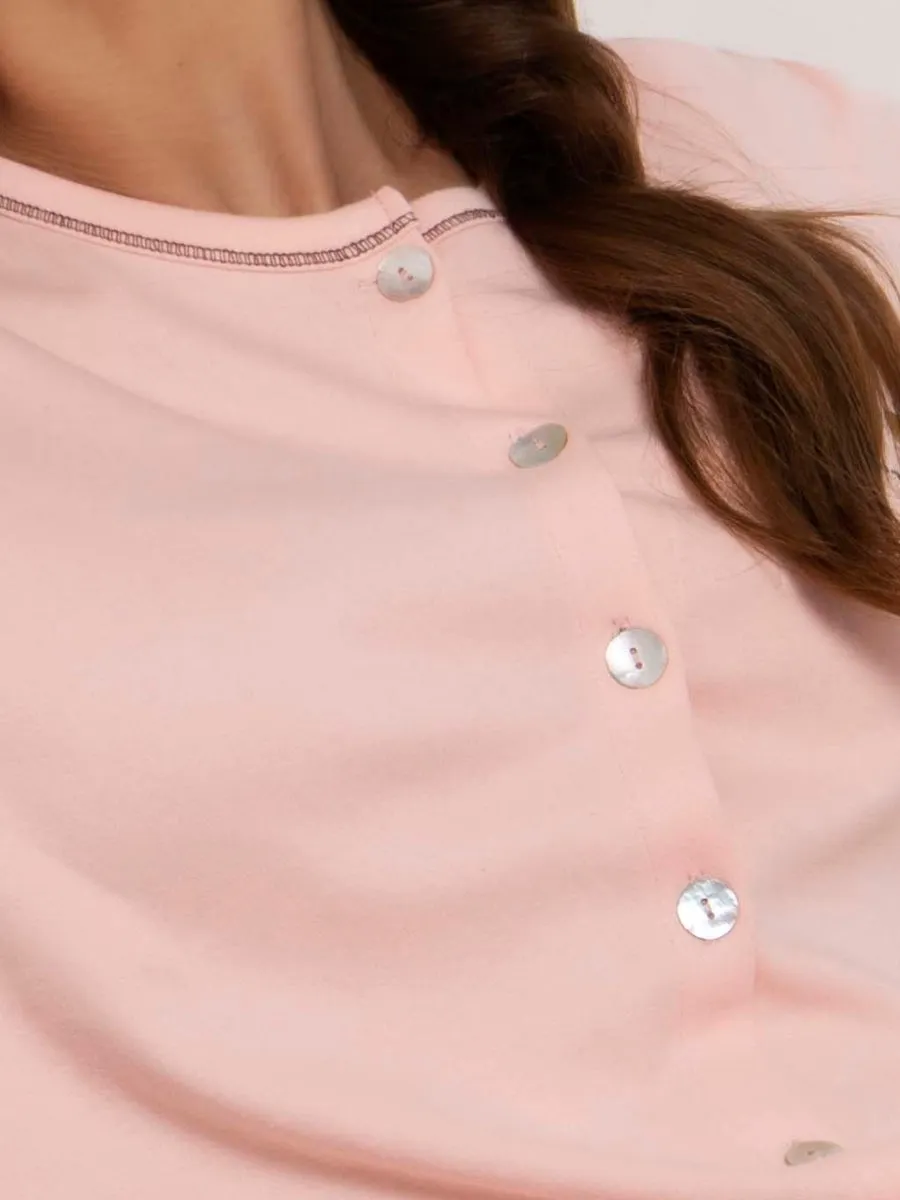 Si'èLei Trixy TR14 pigiama rosa caldo cotone bottoni