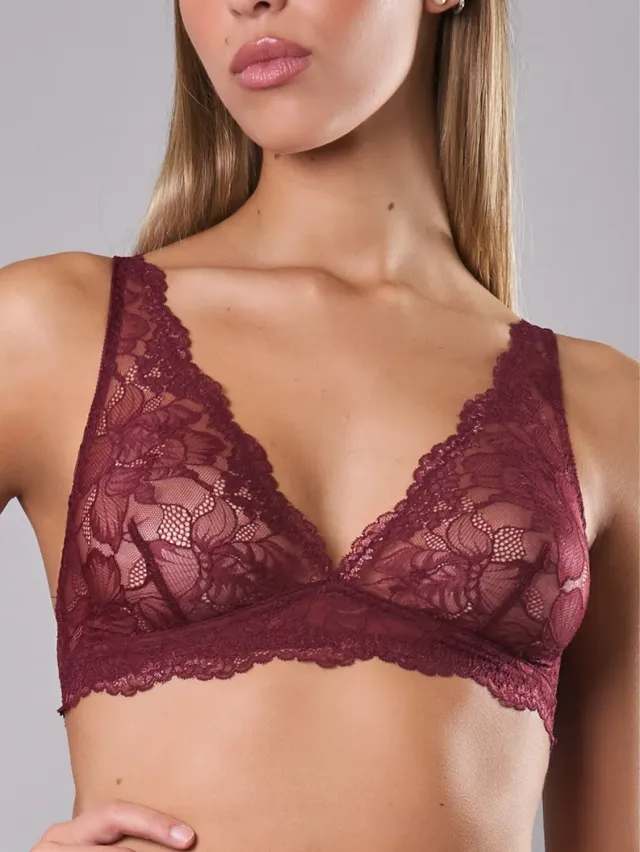 Si'èLei Only Lace 8046 reggiseno melograno senza ferretto
