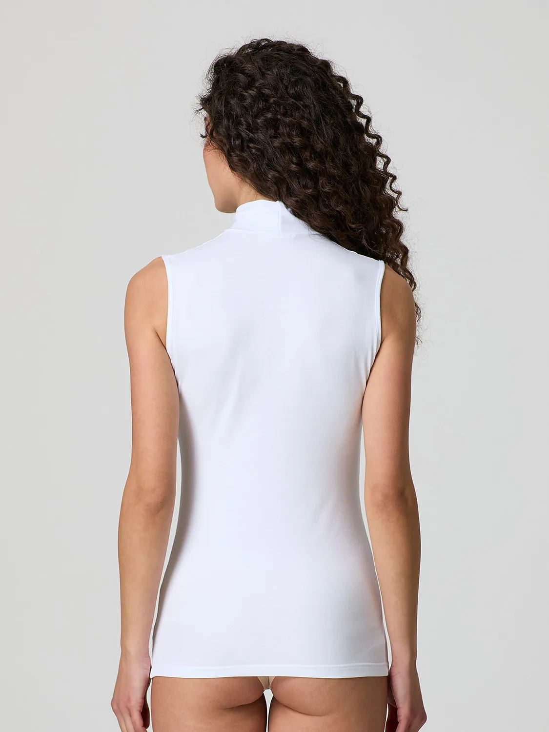 Jadea 4058 Lupetto Smanicato Cotone Elasticizzato Bianco