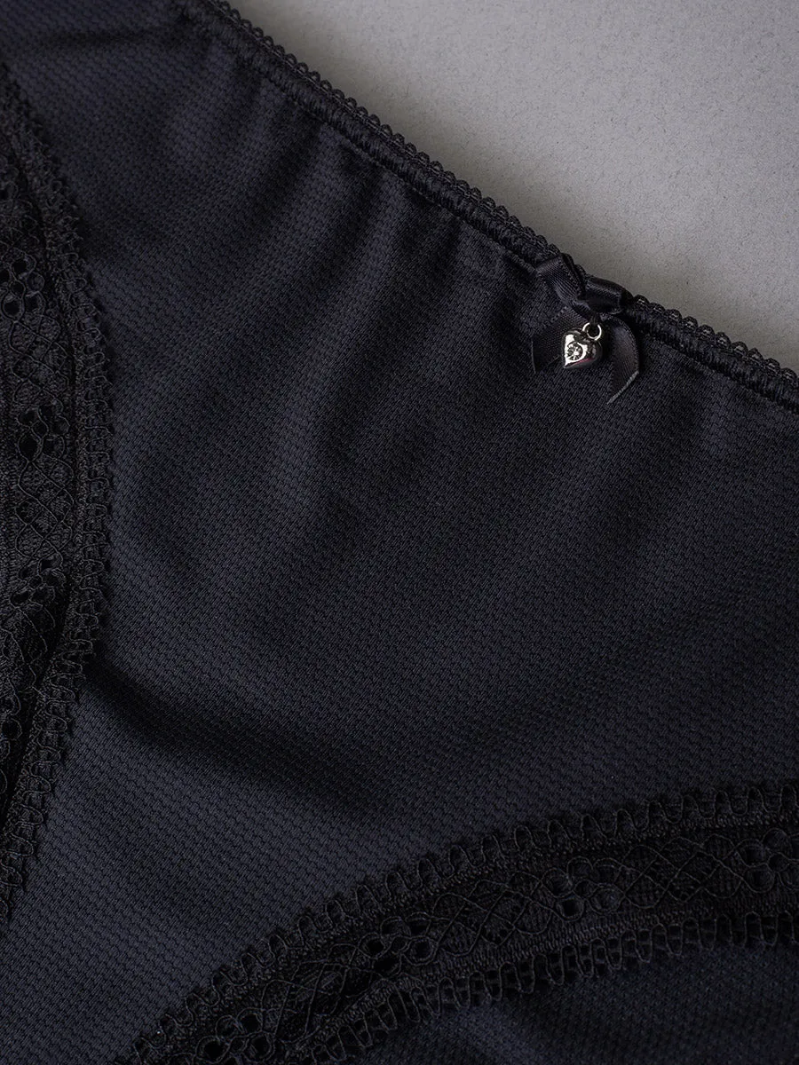 Si'èLei Darling 1875 Slip Jacquard Nero a Nido d'Ape