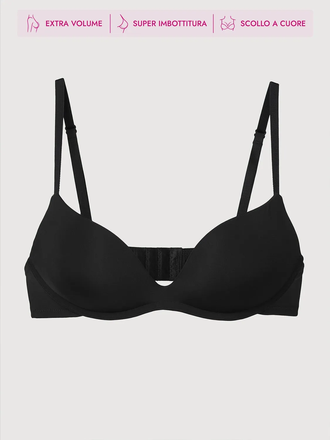 Jadea Basic Fiamma push-up senza ferretto nero