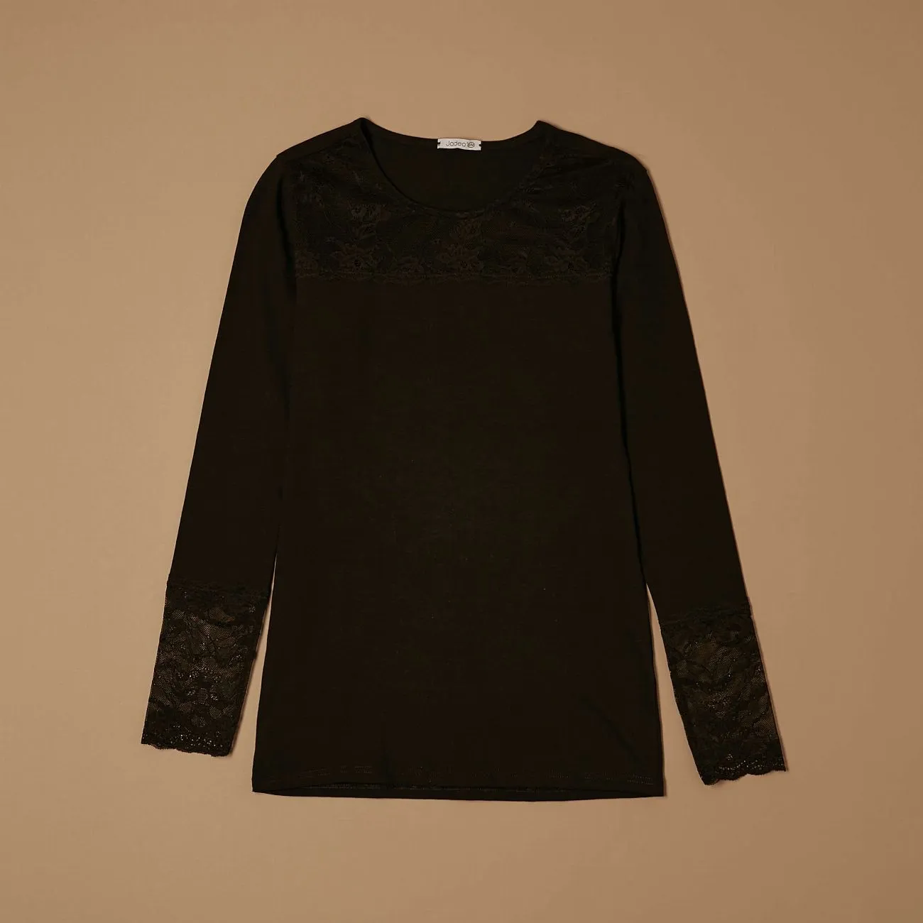 Jadea 4871 maglia sottogiacca cotone pizzo nera