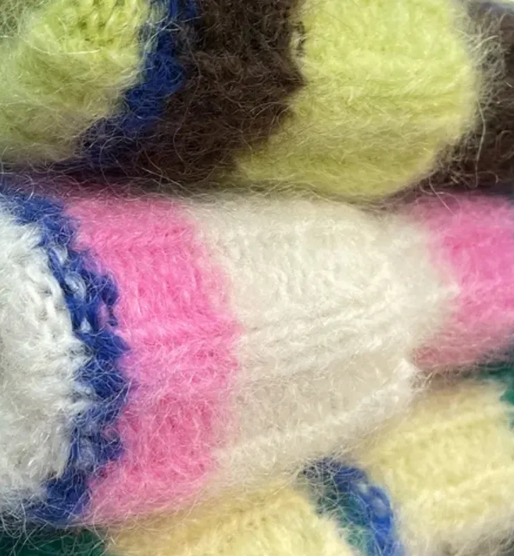 Casagin Mohair berretto lana rosa coste elastiche