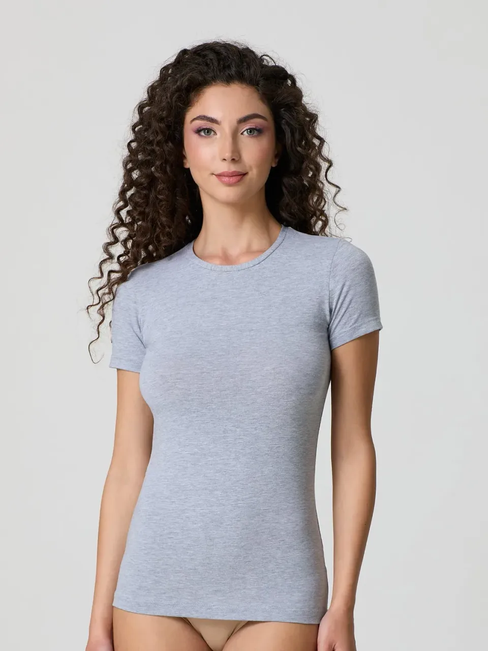 Jadea Basic 4180 t-shirt girocollo cotone bianco elasticizzato