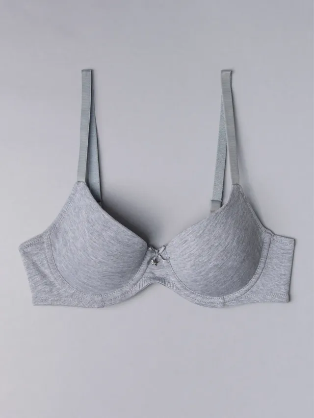 Si'èLei Natural Cotton 1428 reggiseno grigio melange cotone