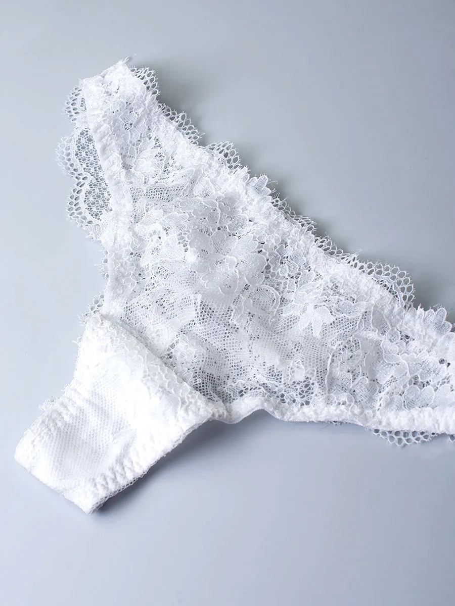 Si'èLei 2457 slip brasiliana bianco pizzo stretch