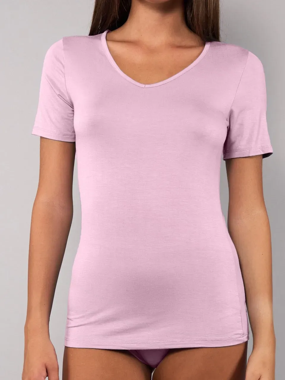 SièLei Today 6008 maglia scollo a V malva modal