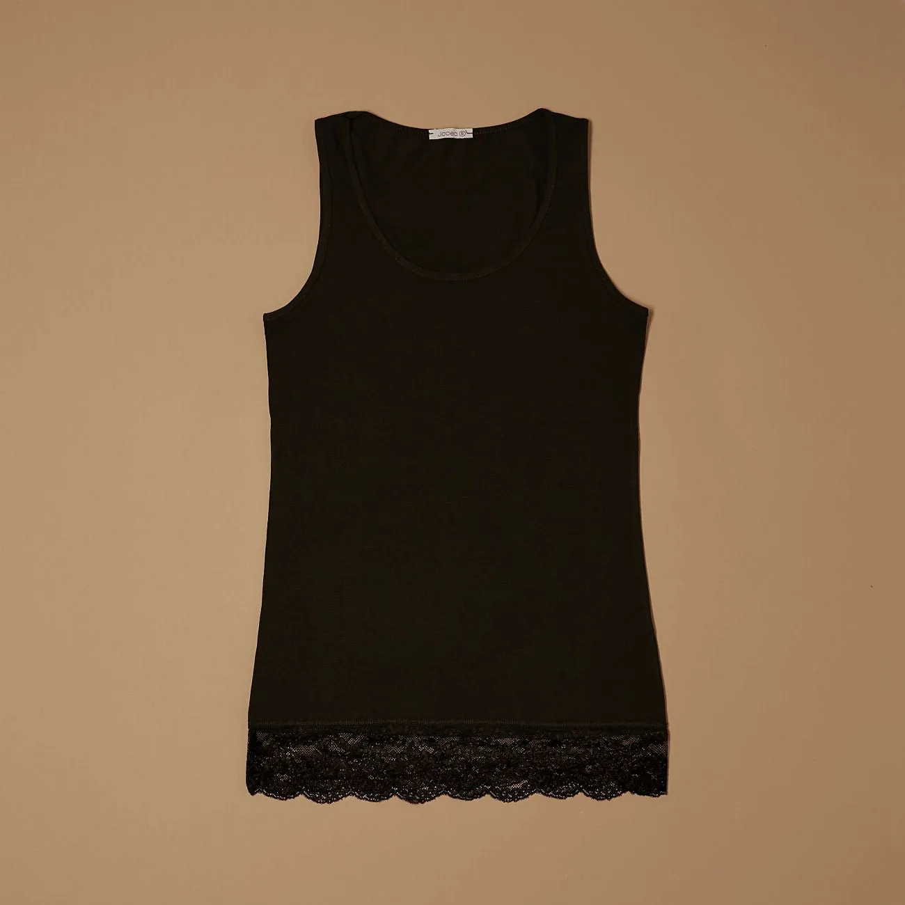 Jadea Basic 4328 canotta cotone pizzo nero